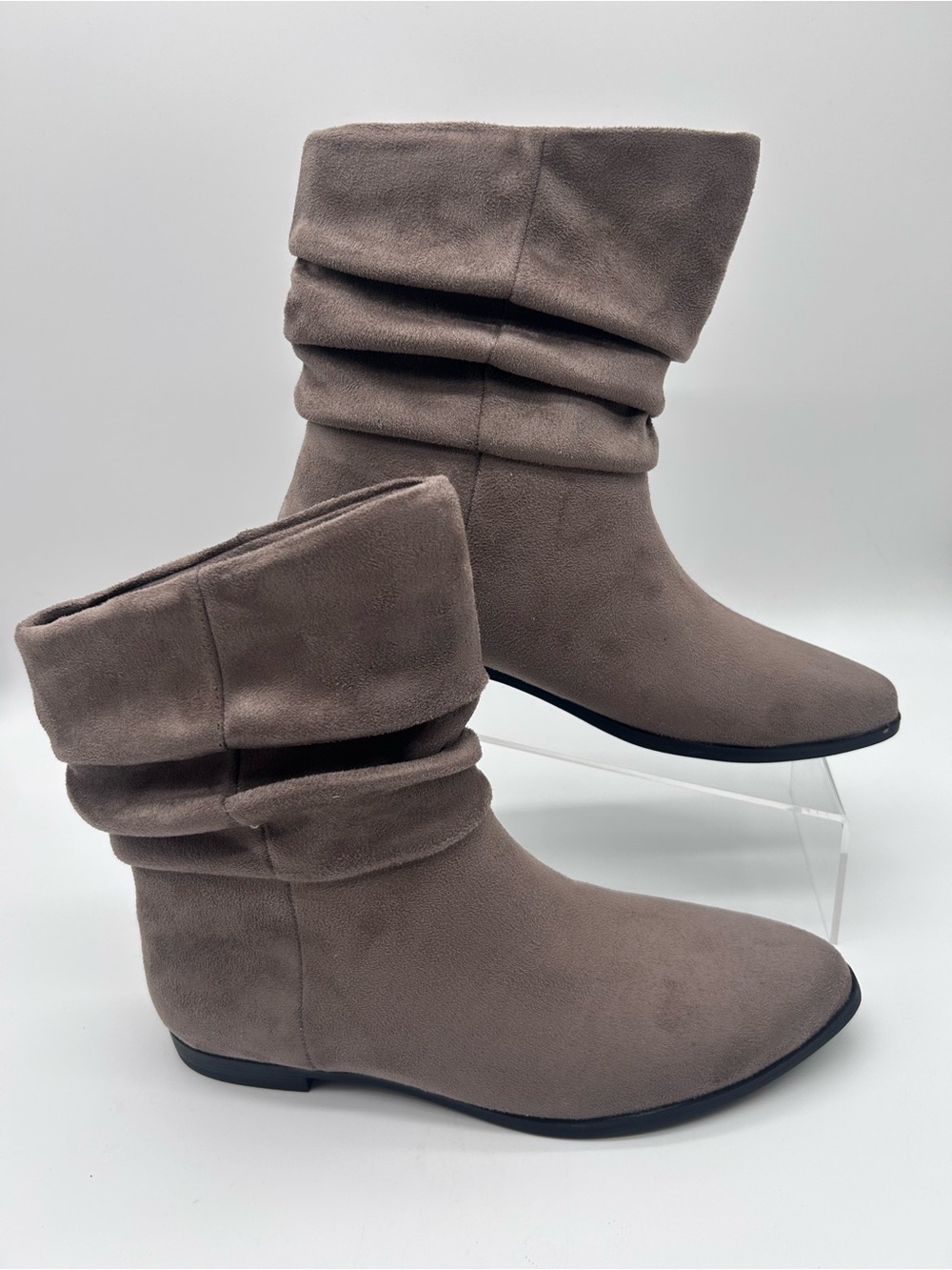 Women's Taupe Slouch Ankle Boots